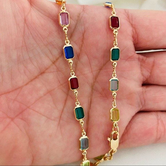 Multicolor Crystal Necklace - Picture 3 of 8